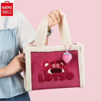 MINISO Disney Strawberry Bear Kiki Crossbody Bag Plush Tote Commuter Versatile Tote Bag Girls