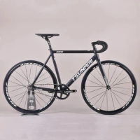 TSUNAMI Fixed Gear Bicycle Flat Spokes Wheels Aluminum Alloy Frame Single Speed Fixie Track Bike V Brake Customizable Rim