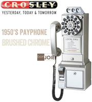 ::bonJOIE :: Crosley 經典懷舊投幣式復古電話機 (銀色) 復古電話 經典電話 懷舊電話 復古風格 美式鄉村 工業風 壁掛電話