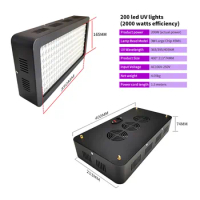 LED 200W Purple Light 365nm UV Curing Lamp 395nm Fluorescent Detection Lamp Water Proof Glue/Green Oil Resin Curing Lamp