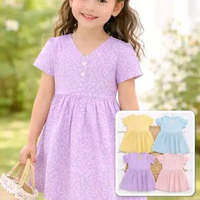 Dress Bayi Papinka SML 0-18 bulan kancing bunga S Pink