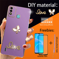 เคสโทรศัพท์สำหรับ Itel P37 Vision 2S P651L/P651W พร้อมตัวป้องกันหน้าจอ ฟิล์มเซรามิกและสายคล้องโทรศัพ