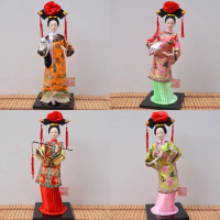 28Cm Resin Statuette Chinese Palace Retro Figure Character Model Doll Hand-Made Mode Doll Home Chinese Food Shop Decoration Gift