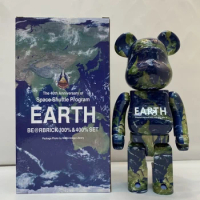Bearbrick400% Building Block Bear Earth Real Earth 28cm Height ABS Plastic Joint Can Rotate Gift Ornaments Gift figure
