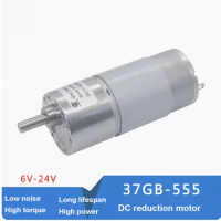 JGB37-555 High Torque Low Speed 12V Electric DC Gear Motor Micro 24V 555 Dc Gearbox Reduction Motor Geared Motor for Robot Arm