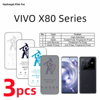3pcs HD Hydrogel Film For VIVO X80 Pro Matte Screen Protector For VIVO X80 Lite Eye Care Blueray Anti Spy Matte Protective Film