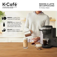 2023 New Keurig K-Cafe Single Serve K-Cup Coffee Maker, Latte Maker and Cappuccino Maker, Dark Charcoal