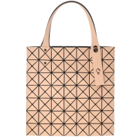 【ISSEY MIYAKE 三宅一生】BAOBAO 霧面方格7x7手提包(粉橘色)