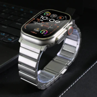 Luxury stianless steel band for Apple Watch Ultra 2 49mm 44mm 42 45mm men strap link bracelet For iWatch Series 9 8 7 6 5 4 3 se