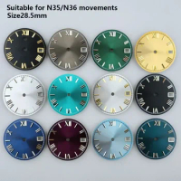 28.5mm NH35 Dial Watch Dial Face Watch Parts for Seiko Datejust NH36 Automatic Movement Accessories Repair Tools Replacements