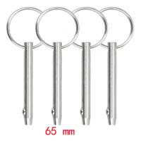 Quick Release Pin Bimini Top Pin, Total Length 2.56 Inch(65mm), Diameter 0.25 Inch(6.3mm), 316 Stainless Steel (4 Packs)