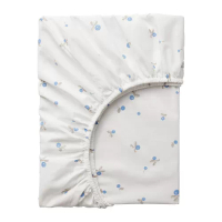 RÖDHAKE 嬰兒床床包, 白色/藍莓