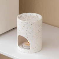Oil Shape Furnance Burner Lamp for Fragrance Porcelain Base Home Use Aroma White Candle Decor Indoor Cylinder