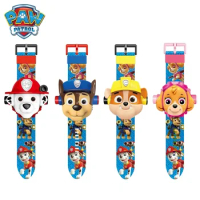 New Paw Patrol Toys Set 3D Projection Digital Watch Dog Puppy Patrulla Canina Anime Action Figures Model Toy Marshall Chase Gif