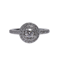 Tiffany&amp;Co. PT950圓型鑽石排列鑲飾鑽石戒指
