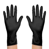 100pcs Nitrile Gloves Kitchen Disposable Gloves Laboratory Protective Household Cleaning Gloves Black Cooking Baking N2UE