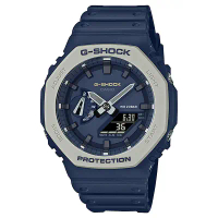 【CASIO卡西歐】G-SHOCK 耐衝擊八角雙顯電子錶_海軍深藍色纖薄錶殼八角形雙層錶圈GA-2110ET-2ADR