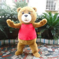 Mascot Teddy Bear Adults Cartoon Costume Doll Outfit Walking Up Bear Halloween Birthday Party Gift