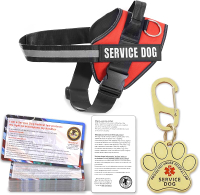 Service Dog Vest ID Tag + 20 ADA Information Cards Service Dog Harness in Sizes X Small to XX Large