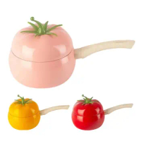 Instant Noodle Pot Cooking Soup Pot Tomato Shape With Heat Proof Handle Fast Heating Pot Kitchen Tool Ramen Cookware Soup Pot