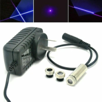 Dot/Line/Cross 405nm 20mW Violet/Blue Focusable Laser Diode Module with 5V Adapter Power Supply
