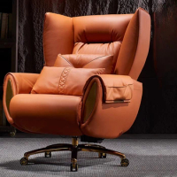 Leather Luxury Office Chair Rotating Ergonomic Modern Designer Office Chair Mobile Computer Fauteuil De Bureau Cute Furniture