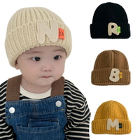 Baby童衣 寶寶字母針織帽 韓風簡約兒童針織保暖帽 88973