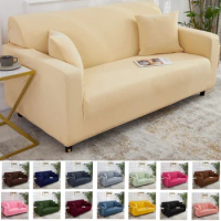 1/2/3/4-seater Solid Adjustable Sofa Slipcover Elastic Sofa Covers for Living Room Funda Sofa L Shape Couch Cover Home Decor