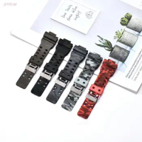 Rubber Watch Strap For Casio G Shock Replacement Black Camouflage Sport Waterproof Watchbands Accessories 16mm Watch Belt