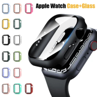1000pcs Glass+Cover For Apple Watch case 45mm 41mm 44mm 40mm iWatch Accessorie Screen Protector for Apple watch 3 4 5 6 SE 7