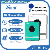 Anern 10.2KW 6.2KW 4.2KW 3.2KW Hybrid Solar Inverter 48V 24V 220V 230V Pure Sine Wave With Dual MPPT