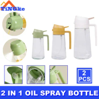 2 in 1 Oil Spray Bottle Multifunction Glass Oil Bottle For Cooking BBQ Dispensers Olive Oil Sprayer Mister Kitchen Gadgets
