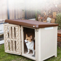 Outdoor Dog Crate Medium Large Dog Rainproof Breathable Cage Kennel House Large Dog House