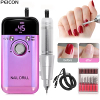 Nail Drill Machine 45000RPM Electric Nail Drill Polisher for Manicure Rechargeable Portable Professional Nails Drill Nails Art