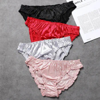 3 Pack Women Thong Sexy Satin Panties Low-Waist Satin Briefs thongs Sexy Woman Without Censorship