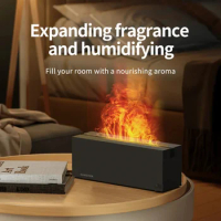 LED Essential Oil Flame Lamp Difusor Aroma Diffuser Air Humidifier Ultrasonic Cool Mist Maker Fogger