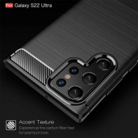 Carbon Fiber Soft Case for Samsung Galaxy S23 S22 Ultra Cover for Samsung S23 S22 S21 S20 Plus Bumper Shockproof Tpu Case Fundas