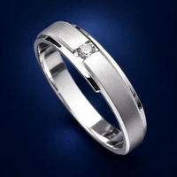 SAN950 Cincin Pria Platinum Palladium P12 - Ring Nikah & Tunangan Premium palladium single