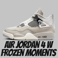 【NIKE 耐吉】休閒鞋 Air Jordan 4 W Frozen Moments 冰雪時刻 銀灰 女鞋 男段 AQ9129-001