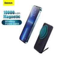 Baseus Magnetic Wireless 10000mAh 15W Power Bank Wireless Charging External Battery Phone Holder For iPhone 14 13 12 Pro mini