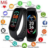M6 Smart watch Men Women Fitness Tracker Smartwatch Blood Pressure Heart Rate Monitor Fitness Band Smartbracelet for Android iOS