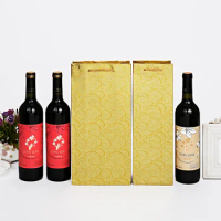 10Pcs Wine Bags, Kraft Paper Wine Bag Gift Wine Bags with Handles Single Bottle Paper Wine Bag Bulk for Christmas Party Shop