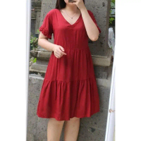 Dress korean terbaru // Daster rayon selutut sexy Bumil polos Wanita