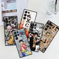 Anime Ones P-Piece Luffys Art For Samsung Galaxy S24 S23 S22 S21 S20 FE S10 S9 S10E S8 Plus Ultra Lite 5G TPU Black Phone Case