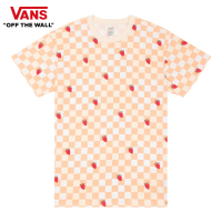 【VANS 官方旗艦】Strawberry Check 女款蜜桃色棋盤格短袖T恤