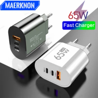 GAN 65W PD Fast Charger PD 3.0 USB Charging Charger For iPhone HUAWEI Xiaomi oppo oneplus 14 13 12 pro Moble phone usb c charger