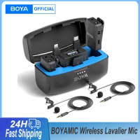 BOYA BOYAMIC Professional Wireless Lavalier Lapel Microphone for iPhone Android Phone Vlog DSLR Camera Youtube Streaming Record