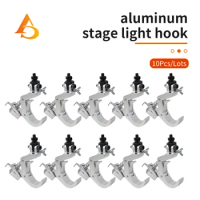 10Pcs 150Kg 40-60mmAluminum Fold Clamp Hooks Stage Light Hanging Hook Loading Truss Tube Moving Head Beam Lights Connector Clip