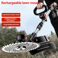 Cordless Lawn Mower Brushless Electric Lawn Mower Adjustable Angle Telescopic Lawn Mower