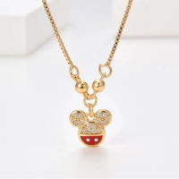 kalung anak titanium wanita emas muda model korea murah anti karat panjang asli silver